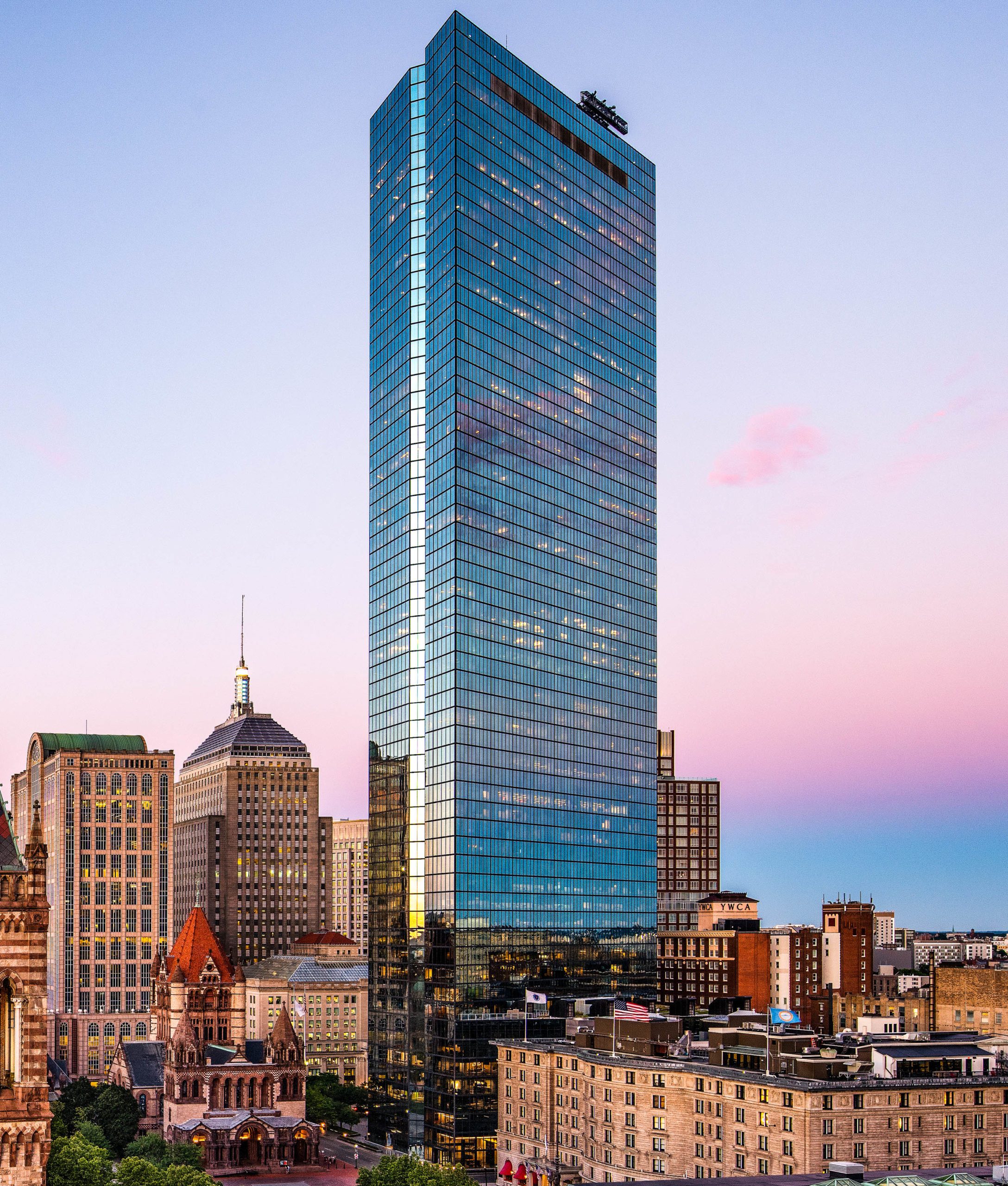 200 Clarendon Street featured at sunset.
