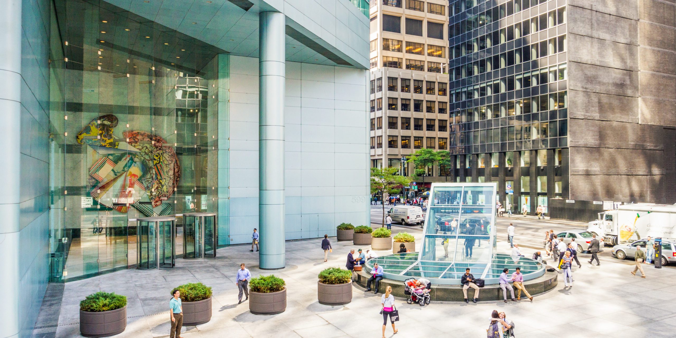 Front entrance of 599 Lexington Avenue on a typical New York morning.