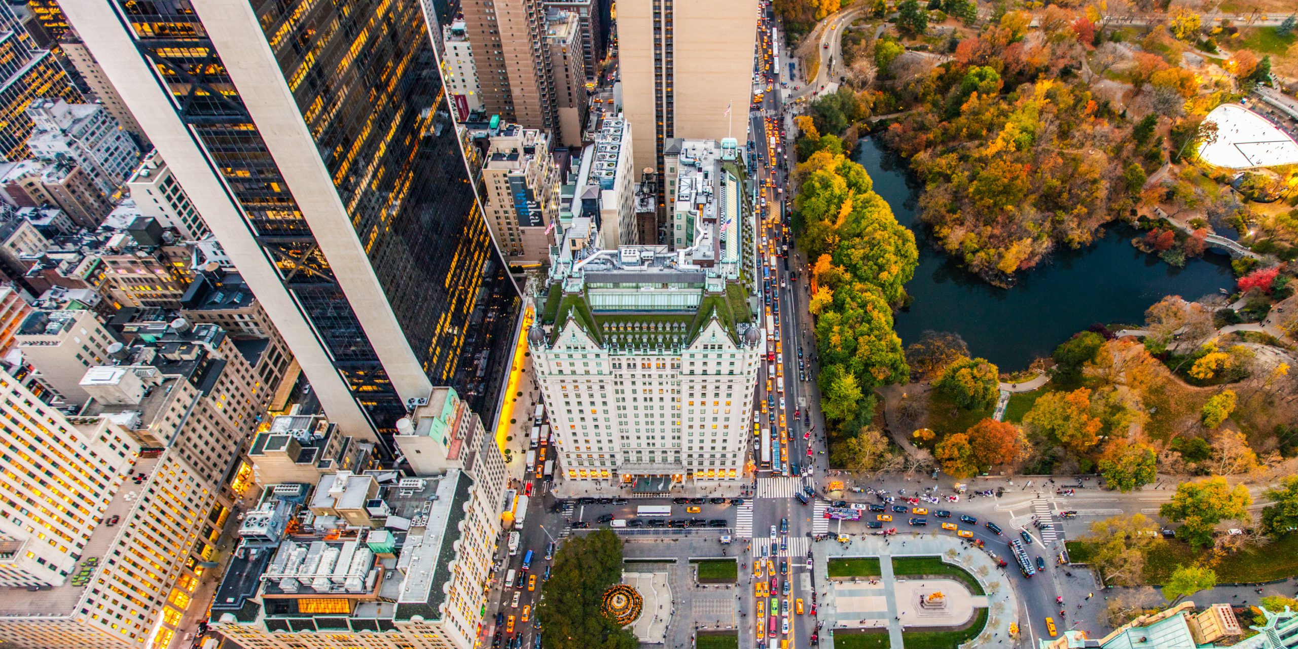 View looking down at Central Park from 767 Fifth Avenue