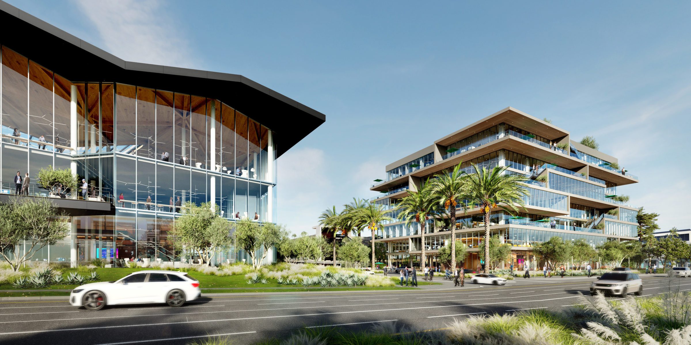 Architectural rendering of entire Beach Cities Media Campus