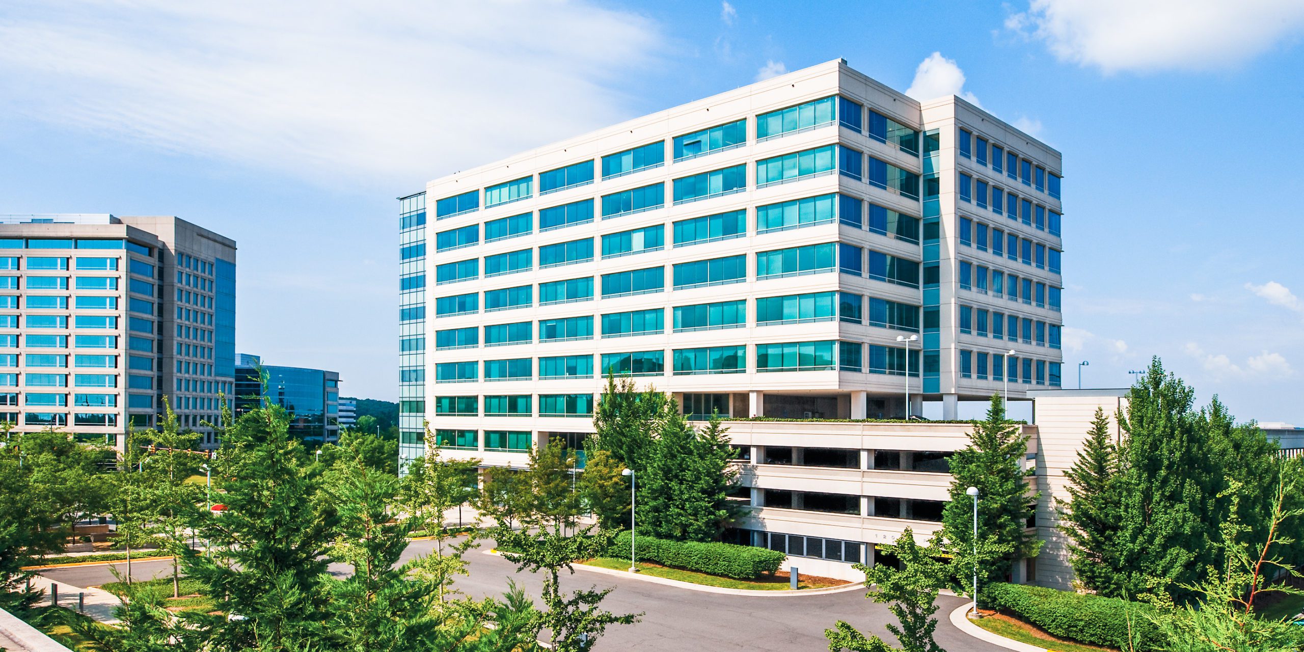 Discovery Square campus on a bright sunny day