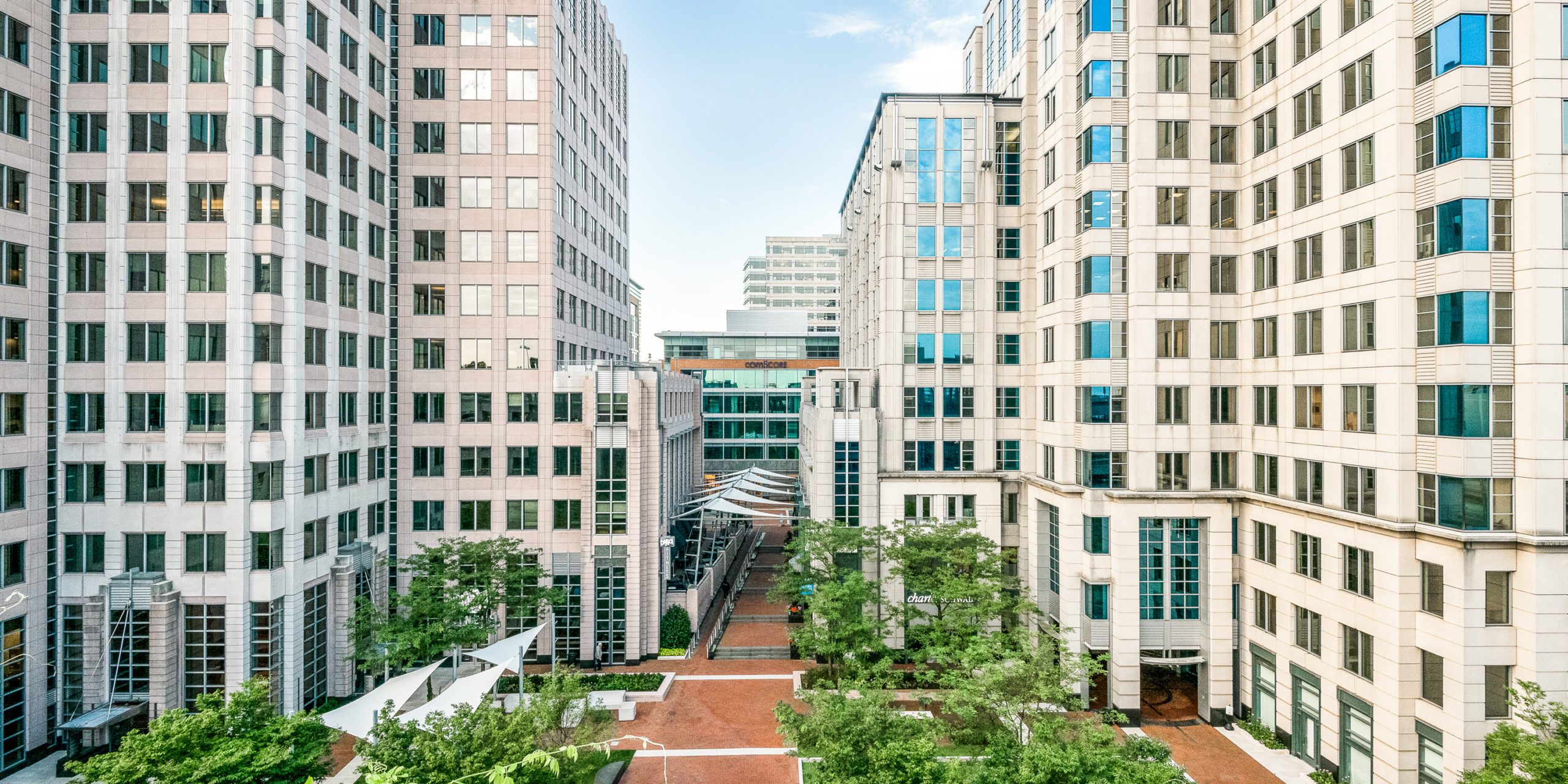 Exterior courtyard at Freedom Square during the day.