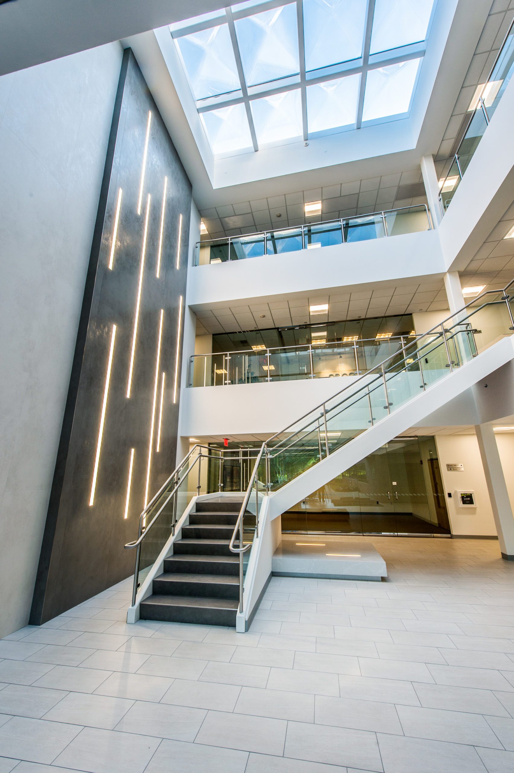 Bright interior stairway of Lexington Office Park