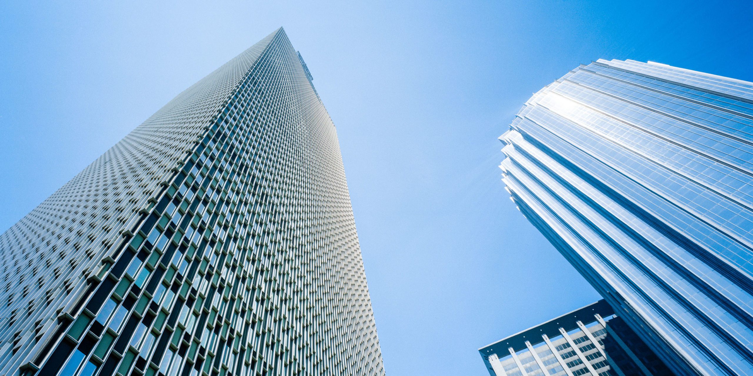 Looking up at Prudential Tower and 111 Huntington Avenue