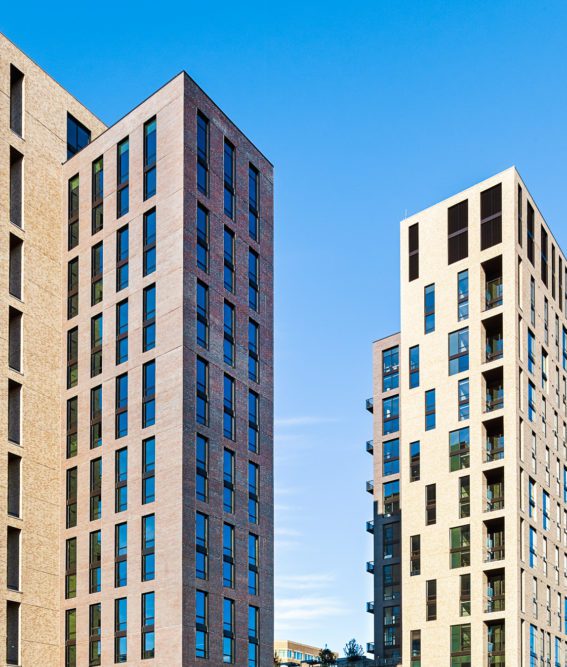 Exterior facade of both towers of Signature at Reston