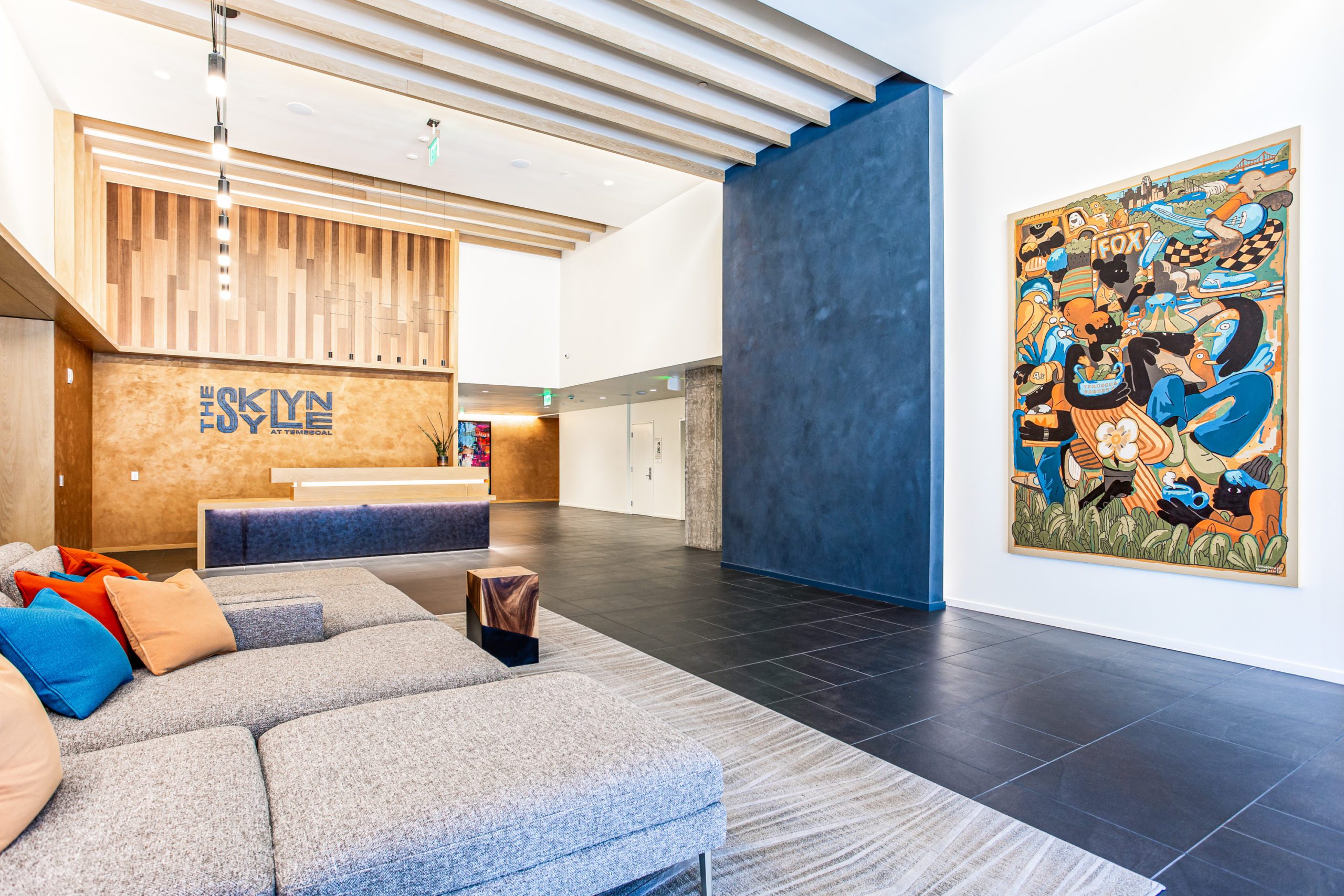 Interior Lobby of Skylyne at Temescal