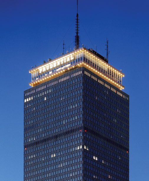 Night Image of Prudential Tower.